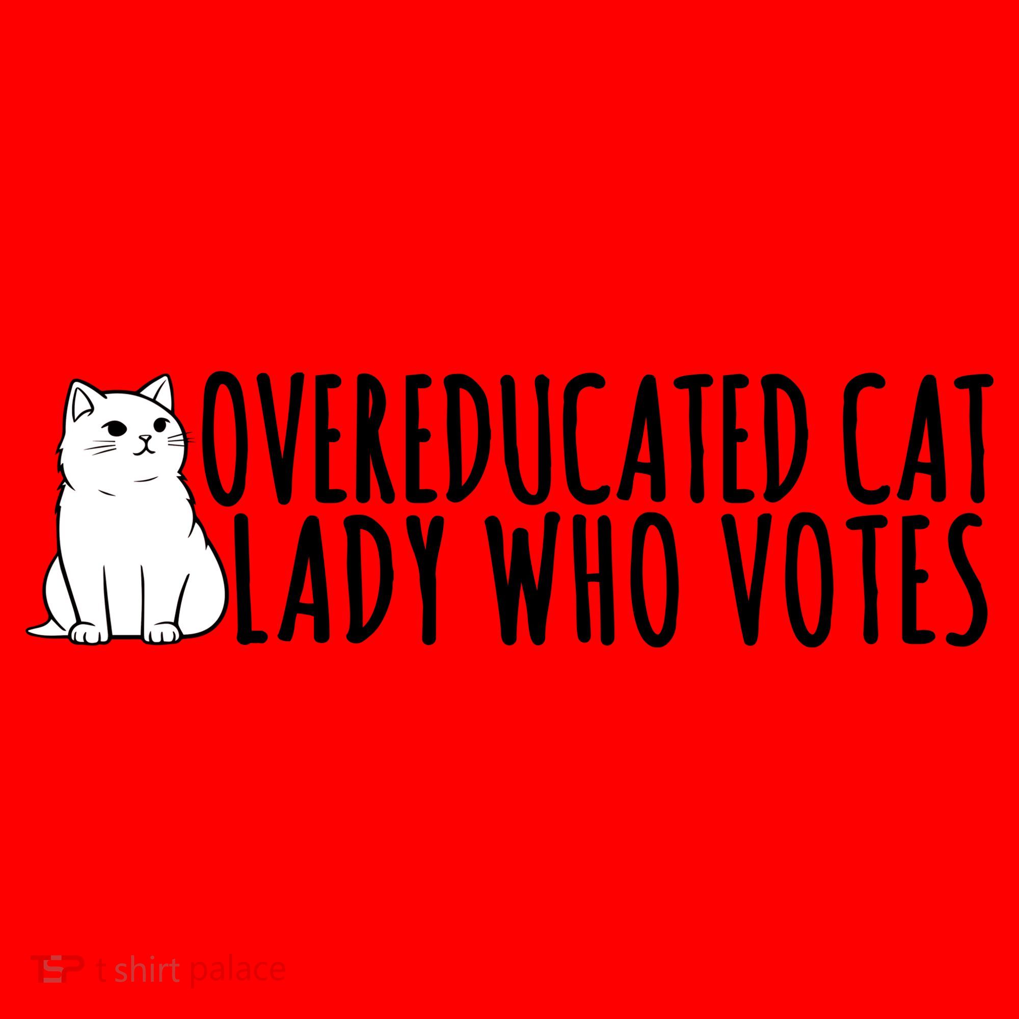 Overeducated Cat Lady Who Votes Kamala Harris 2024 Santa Hat
