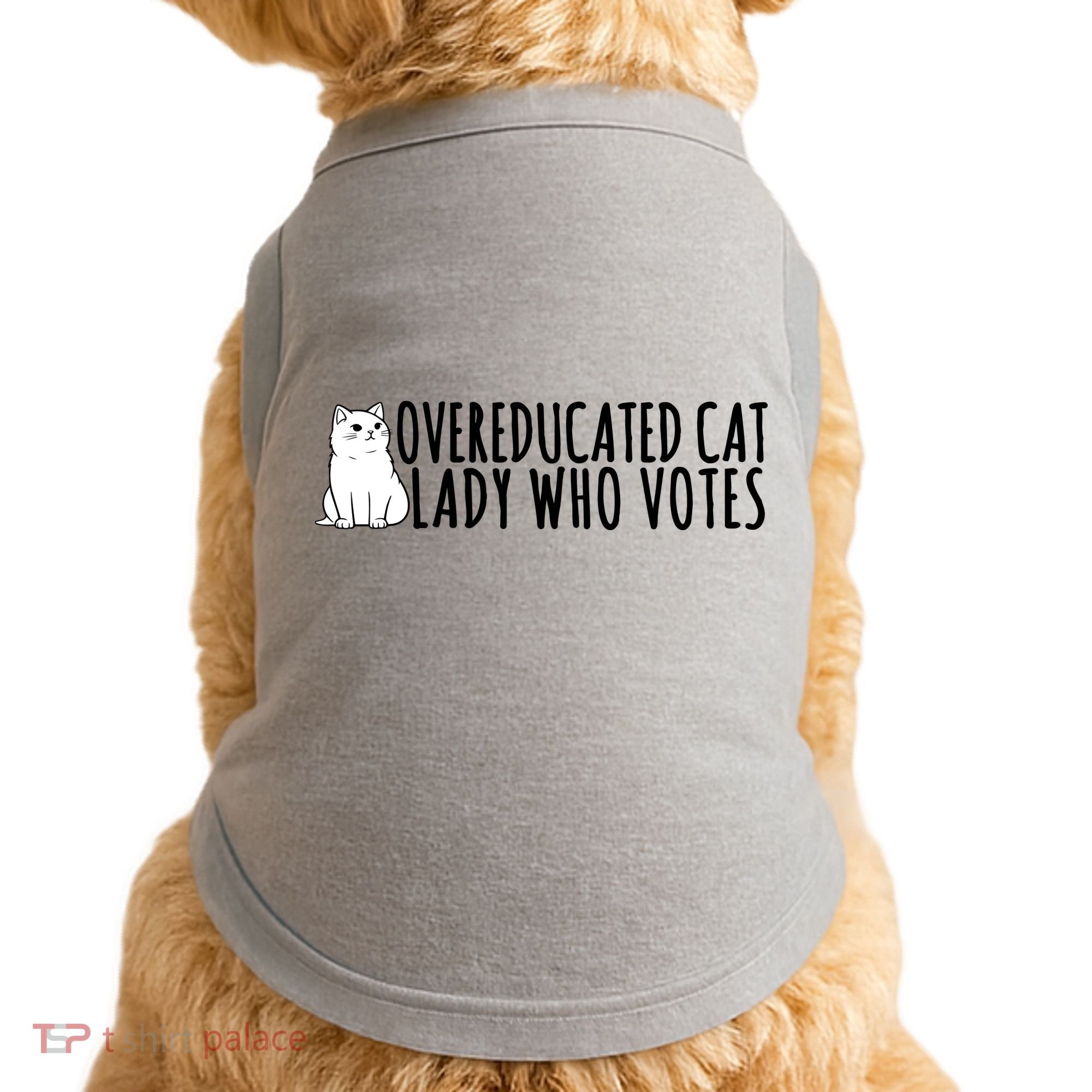 Overeducated Cat Lady Who Votes Kamala Harris 2024 Doggie Tank