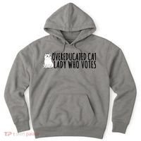 Overeducated Cat Lady Who Votes Kamala Harris 2024 Hoodie thumb 0