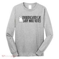 Overeducated Cat Lady Who Votes Kamala Harris 2024 Long Sleeve Shirt thumb 0