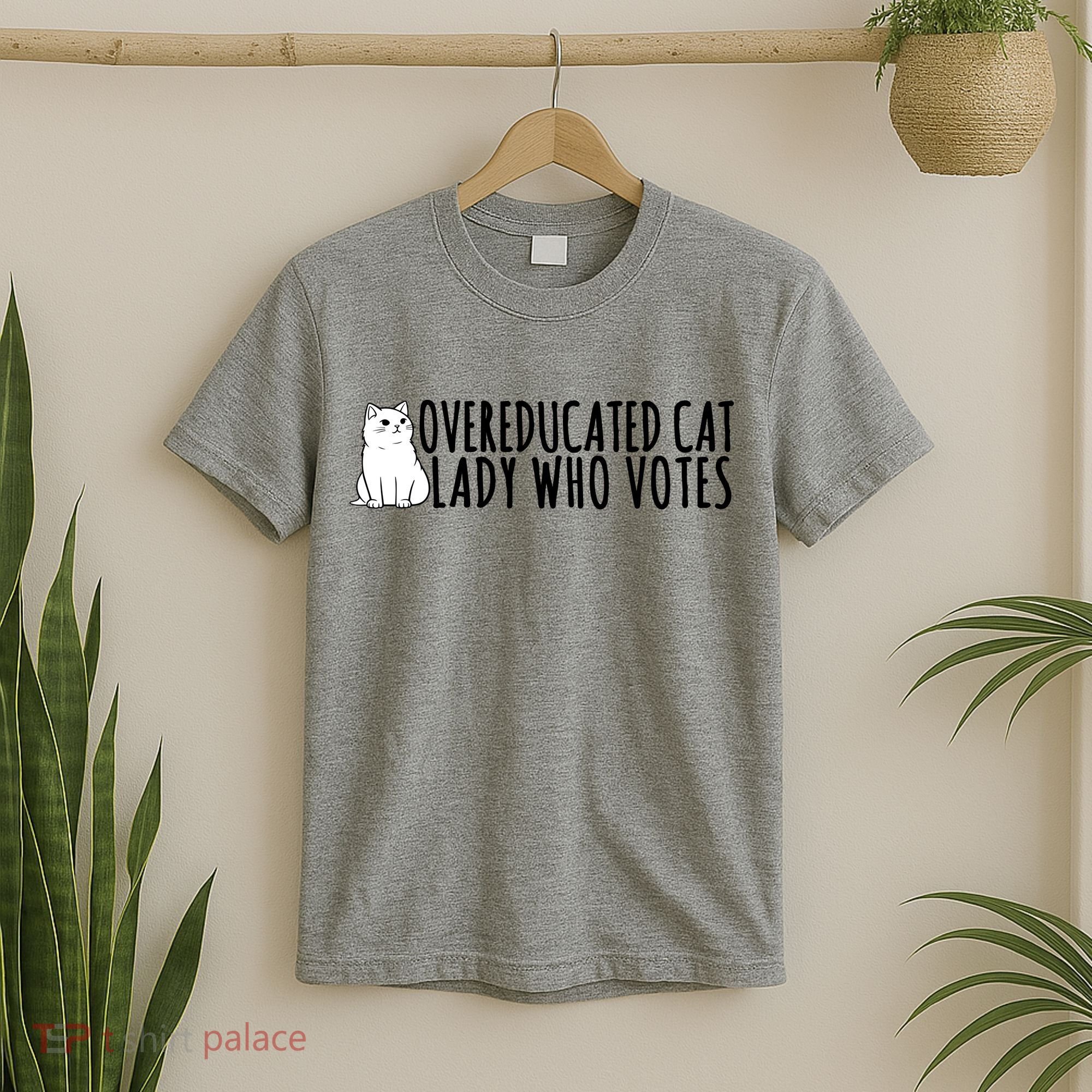 Overeducated Cat Lady Who Votes Kamala Harris 2024 T-Shirt