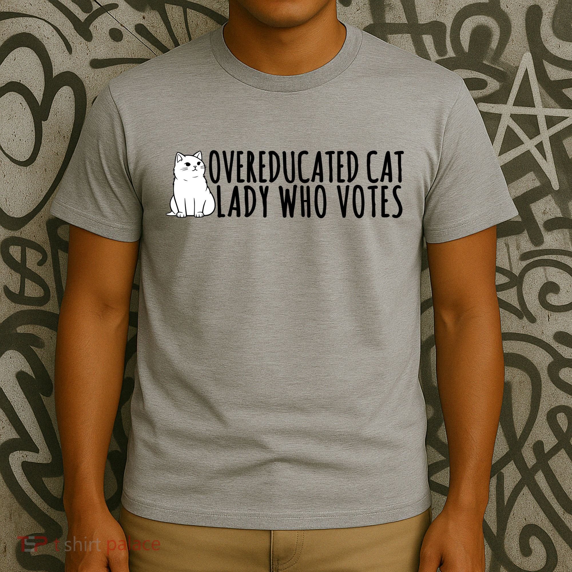 Overeducated Cat Lady Who Votes Kamala Harris 2024 T-Shirt