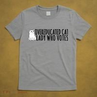 Overeducated Cat Lady Who Votes Kamala Harris 2024 T-Shirt thumb 5