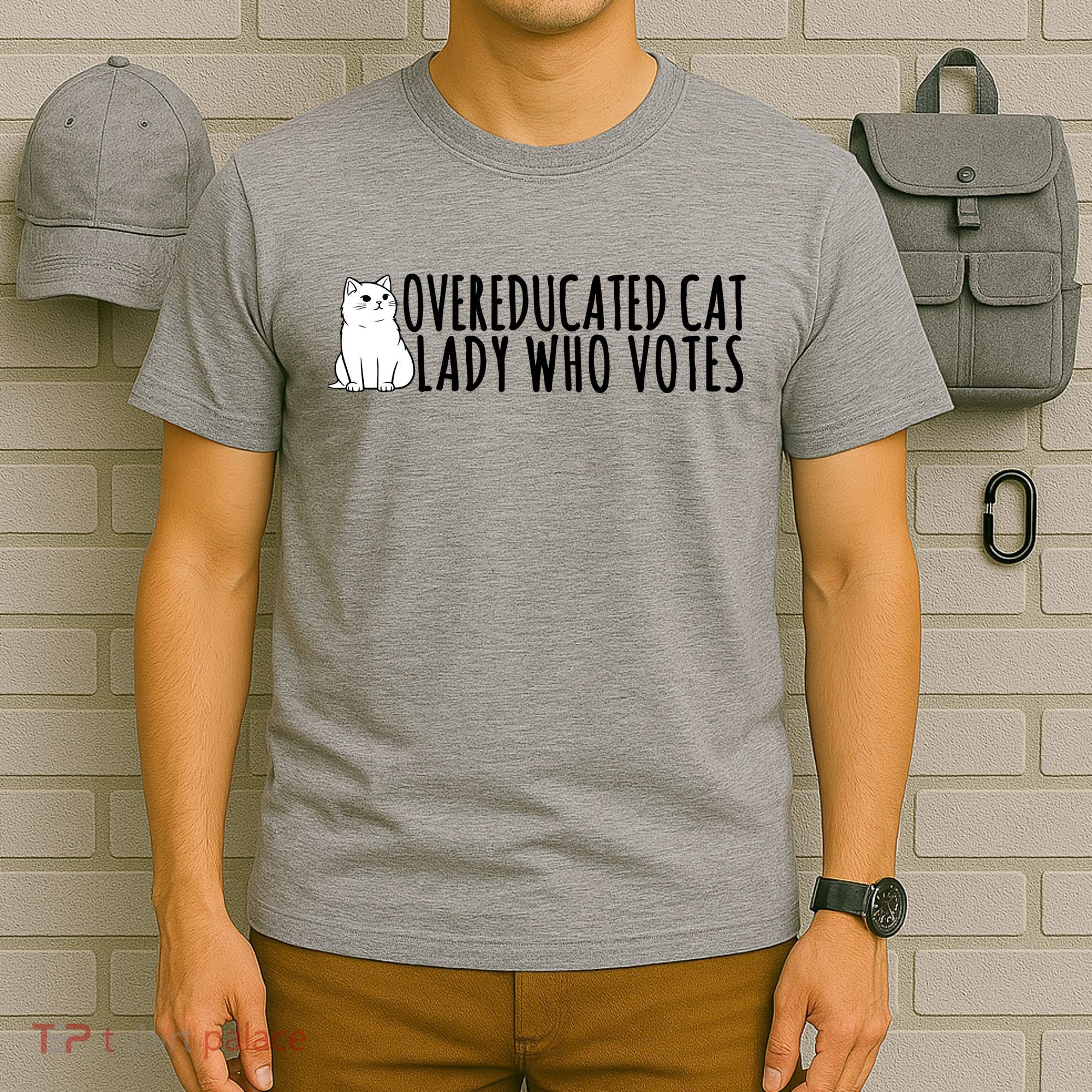 Overeducated Cat Lady Who Votes Kamala Harris 2024 T-Shirt