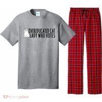 Overeducated Cat Lady Who Votes Kamala Harris 2024 Pajama Set thumb 0