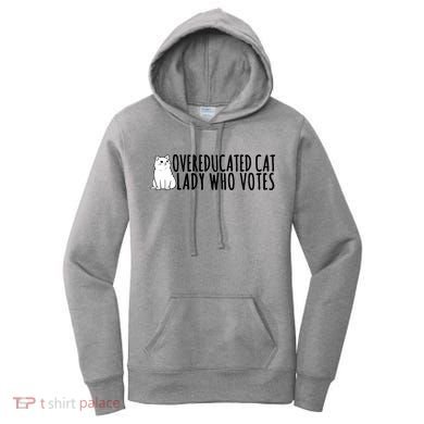 Overeducated Cat Lady Who Votes Kamala Harris 2024 Women's Hoodie