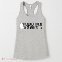 Overeducated Cat Lady Who Votes Kamala Harris 2024 Women's Tank Top thumb 0