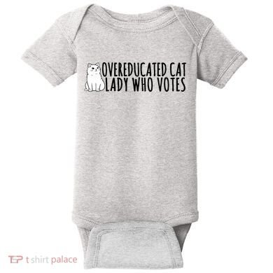 Overeducated Cat Lady Who Votes Kamala Harris 2024 Baby Bodysuit