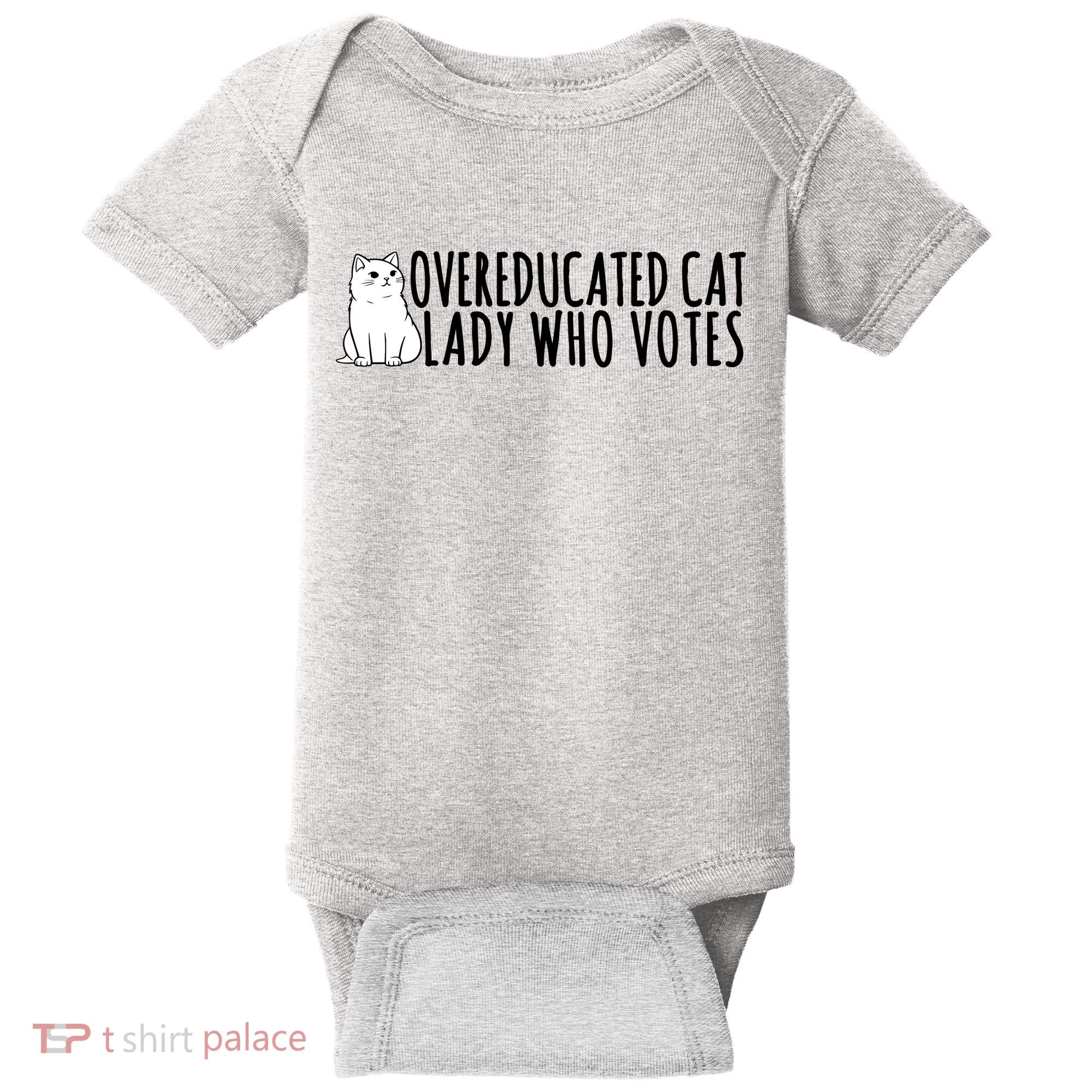 Overeducated Cat Lady Who Votes Kamala Harris 2024 Baby Bodysuit