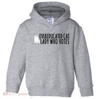 Overeducated Cat Lady Who Votes Kamala Harris 2024 Toddler Hoodie thumb 0