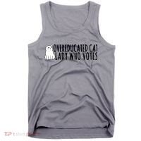 Overeducated Cat Lady Who Votes Kamala Harris 2024 Tank Top thumb 0