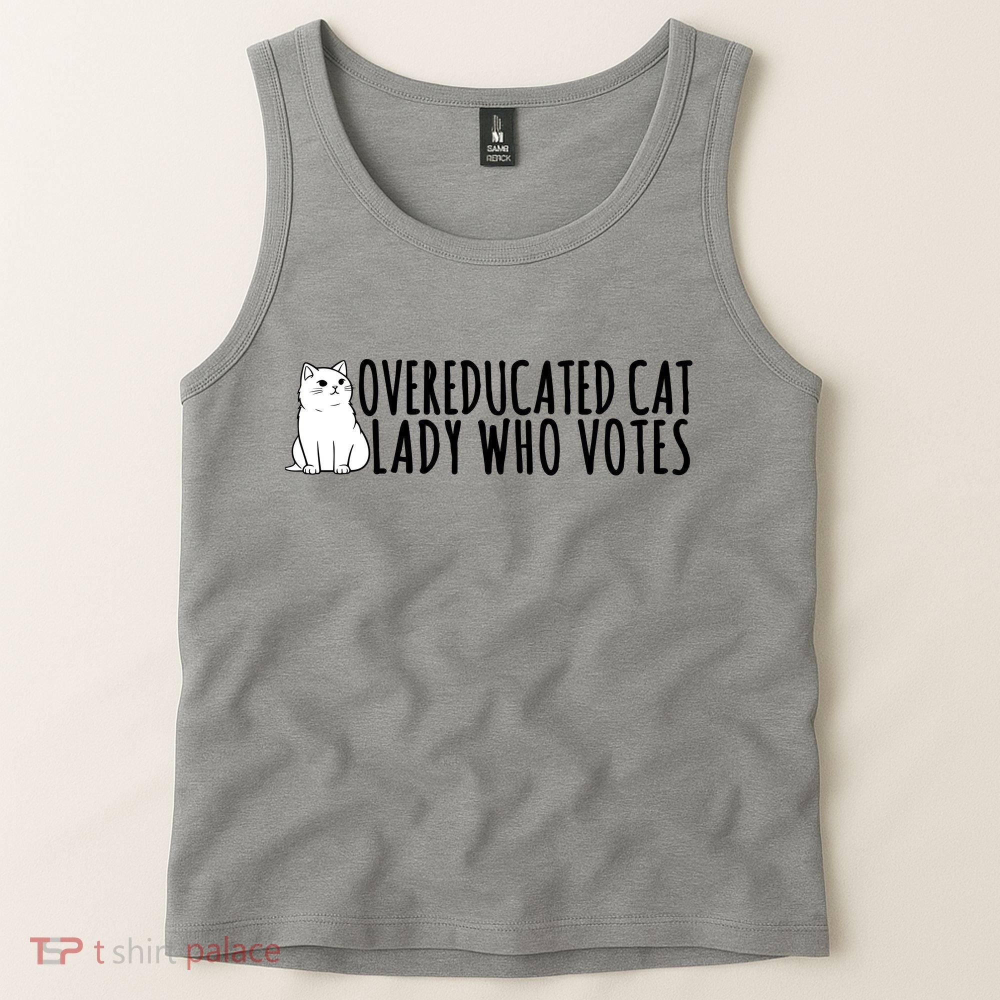 Overeducated Cat Lady Who Votes Kamala Harris 2024 Tank Top