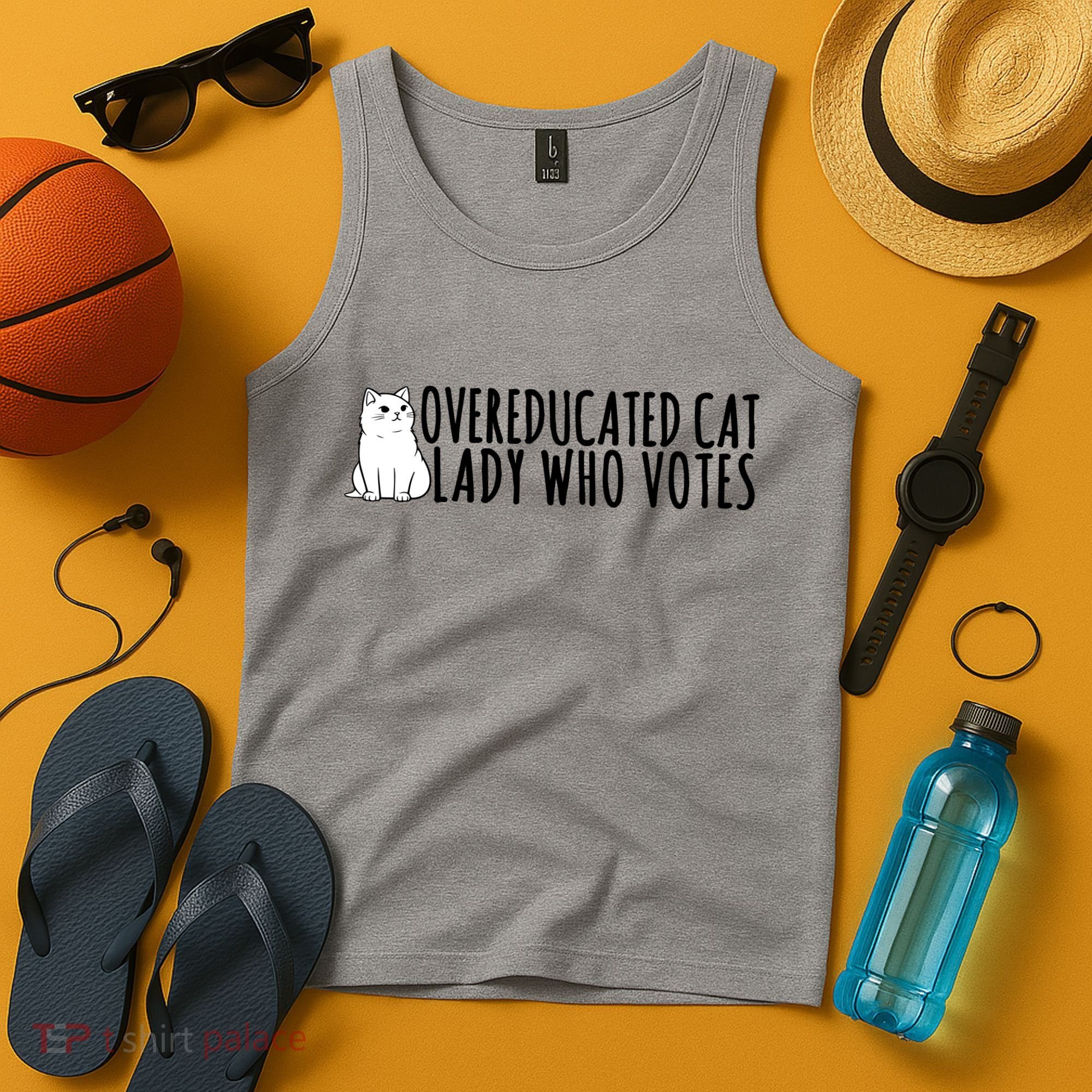 Overeducated Cat Lady Who Votes Kamala Harris 2024 Tank Top