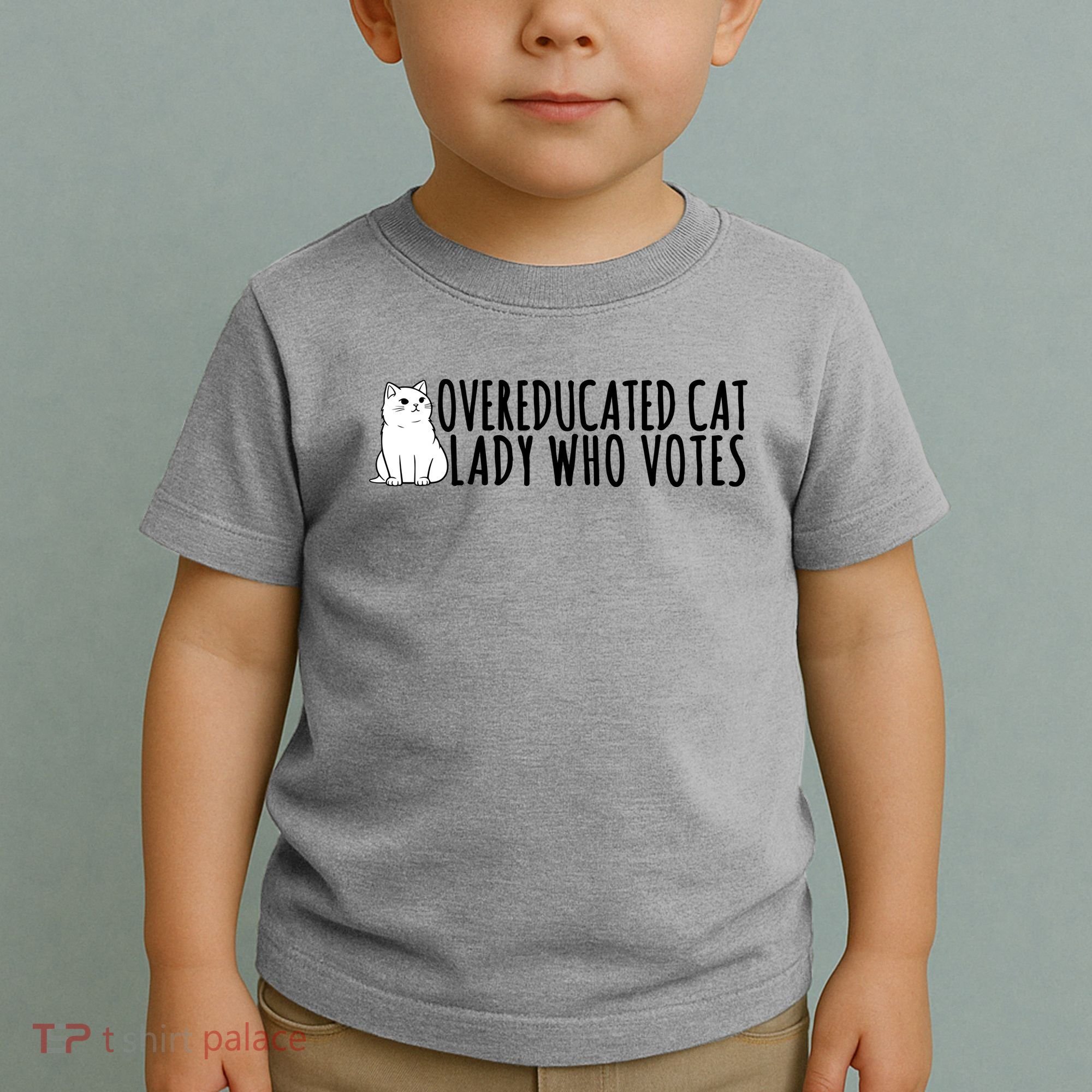 Overeducated Cat Lady Who Votes Kamala Harris 2024 Toddler T-Shirt
