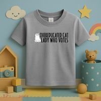 Overeducated Cat Lady Who Votes Kamala Harris 2024 Toddler T-Shirt thumb 3