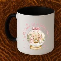Oh Come Let Us Adore Him Jesus Nativity Scene Coquette Bow Gift Coffee Mug thumb 2