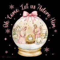 Oh Come Let Us Adore Him Jesus Nativity Scene Coquette Bow Gift Coffee Mug thumb 5
