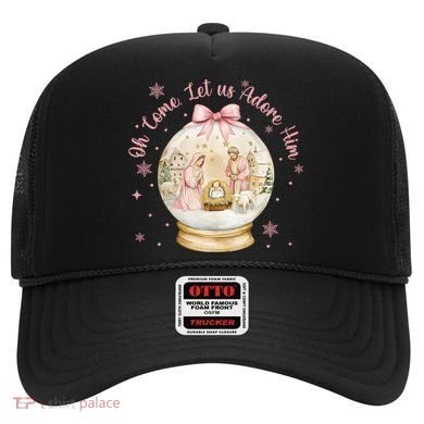Oh Come Let Us Adore Him Jesus Nativity Scene Coquette Bow Gift Hat