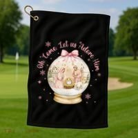 Oh Come Let Us Adore Him Jesus Nativity Scene Coquette Bow Gift Golf Towel thumb 1