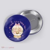 Oh Come Let Us Adore Him Jesus Nativity Scene Coquette Bow Gift Button thumb 0