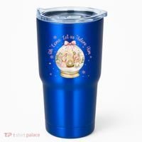 Oh Come Let Us Adore Him Jesus Nativity Scene Coquette Bow Gift Tumbler thumb 0
