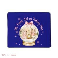 Oh Come Let Us Adore Him Jesus Nativity Scene Coquette Bow Gift Mousepad thumb 0