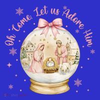 Oh Come Let Us Adore Him Jesus Nativity Scene Coquette Bow Gift Mousepad thumb 1