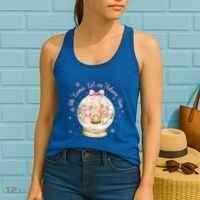 Oh Come Let Us Adore Him Jesus Nativity Scene Coquette Bow Gift Women's Tank Top thumb 2