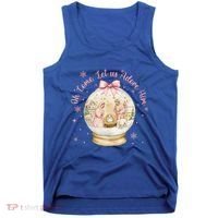 Oh Come Let Us Adore Him Jesus Nativity Scene Coquette Bow Gift Tank Top thumb 0