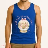 Oh Come Let Us Adore Him Jesus Nativity Scene Coquette Bow Gift Tank Top thumb 3