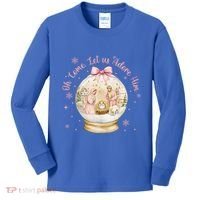 Oh Come Let Us Adore Him Jesus Nativity Scene Coquette Bow Gift Kids Long Sleeve Shirt thumb 0