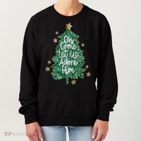 Oh Come Let Us Adore Him Christian Jesus Christmas Women's Sweatshirt thumb 0