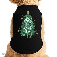 Oh Come Let Us Adore Him Christian Jesus Christmas Doggie Tank thumb 0