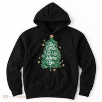 Oh Come Let Us Adore Him Christian Jesus Christmas Hoodie thumb 0