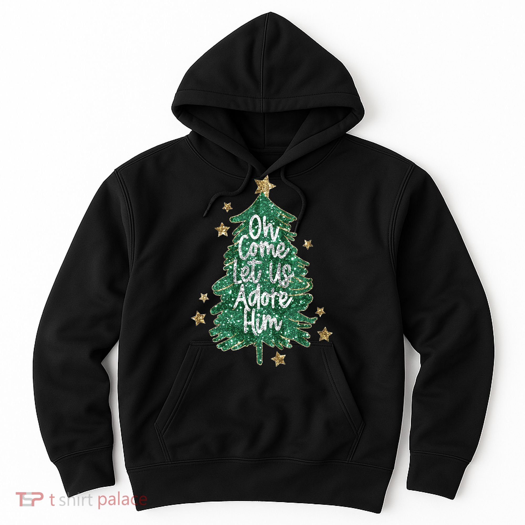 Oh Come Let Us Adore Him Christian Jesus Christmas Hoodie