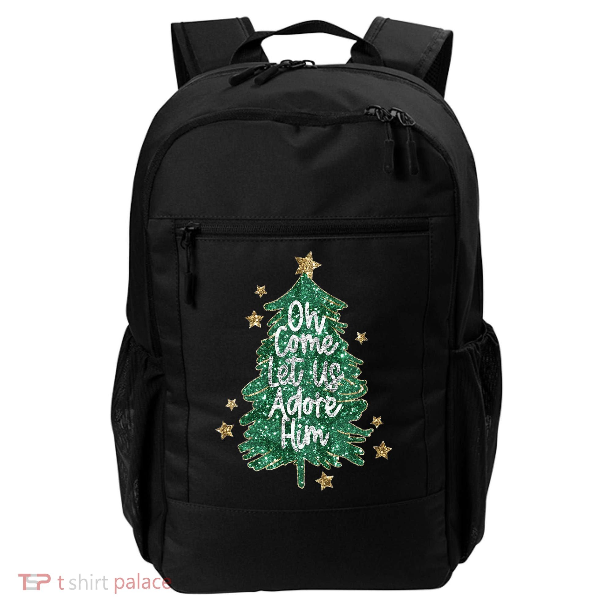 Oh Come Let Us Adore Him Christian Jesus Christmas Backpack