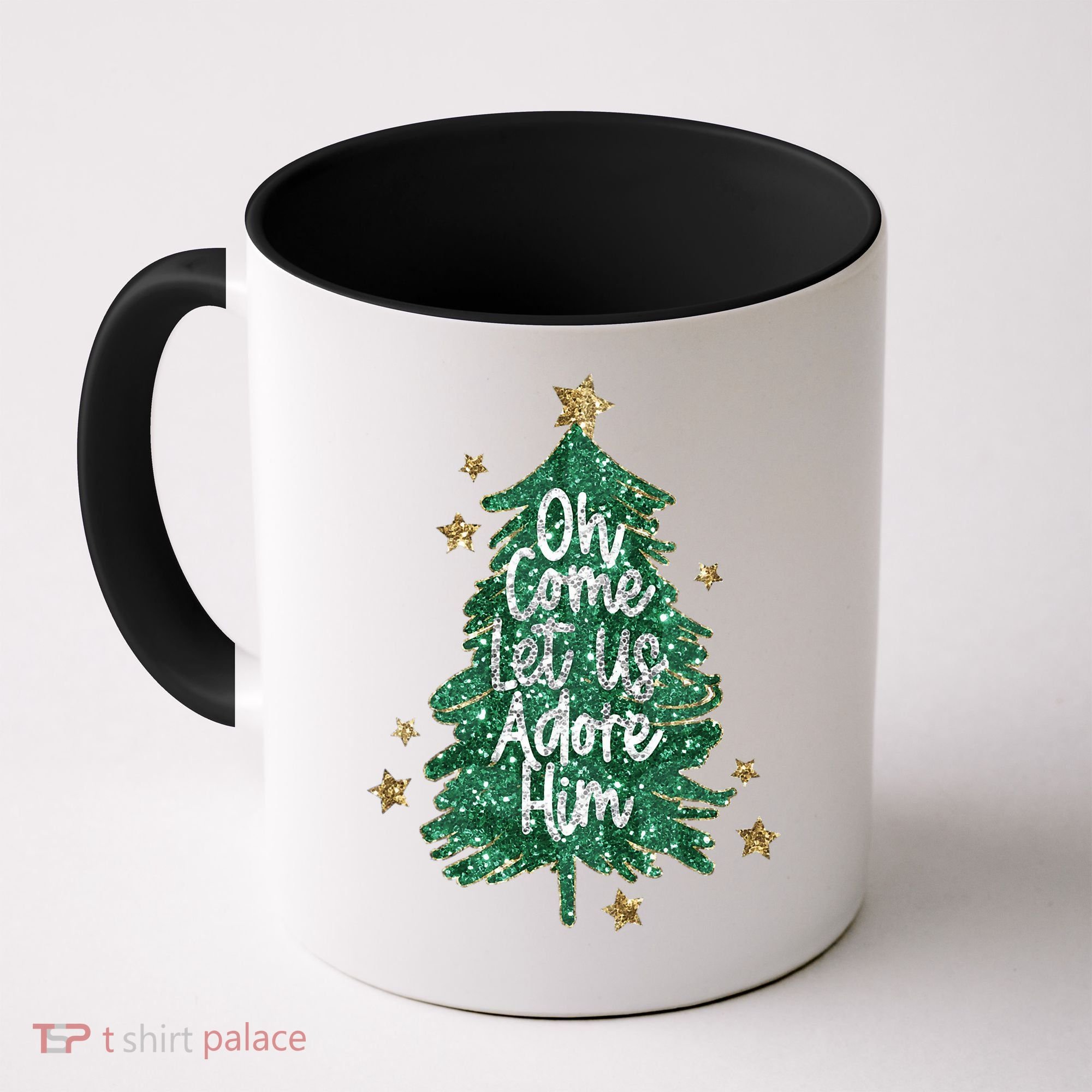 Oh Come Let Us Adore Him Christian Jesus Christmas Coffee Mug