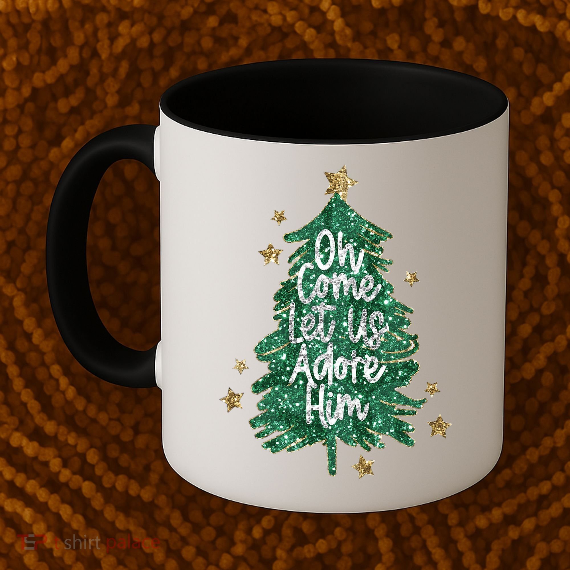 Oh Come Let Us Adore Him Christian Jesus Christmas Coffee Mug