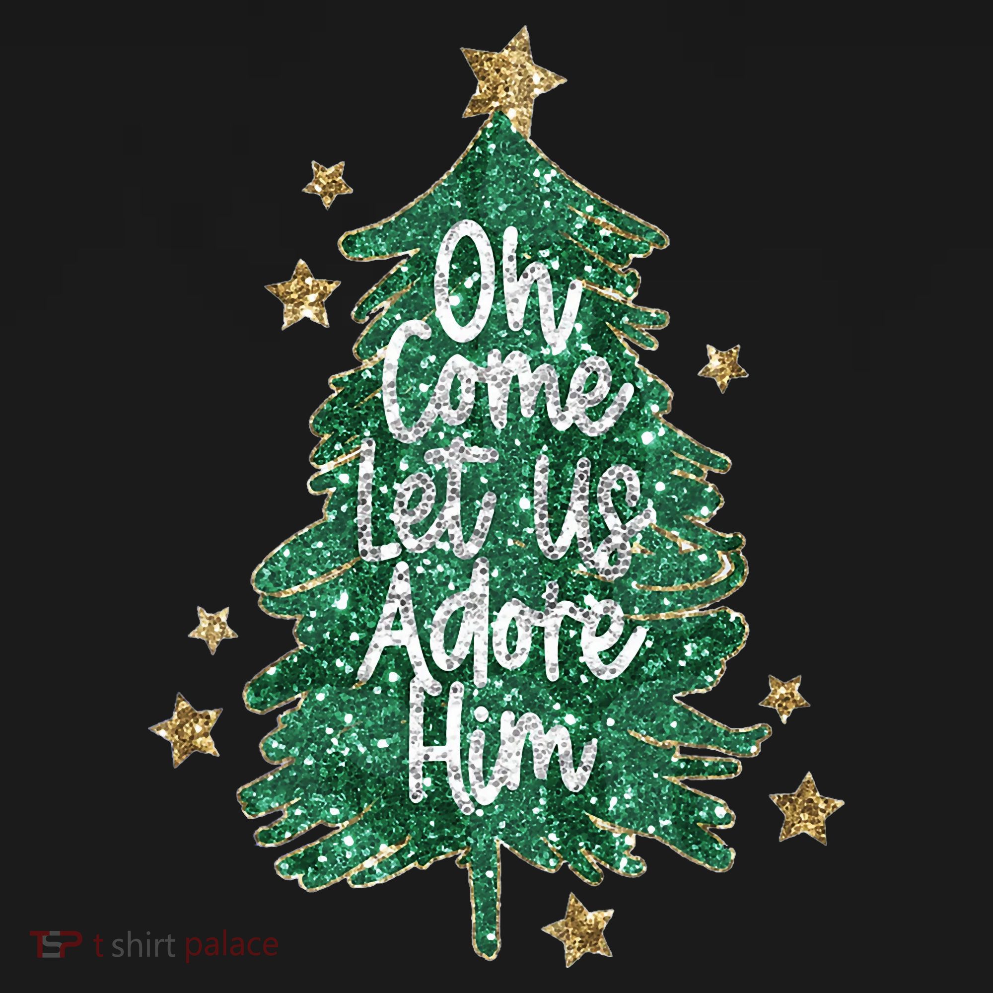 Oh Come Let Us Adore Him Christian Jesus Christmas Women's Hoodie