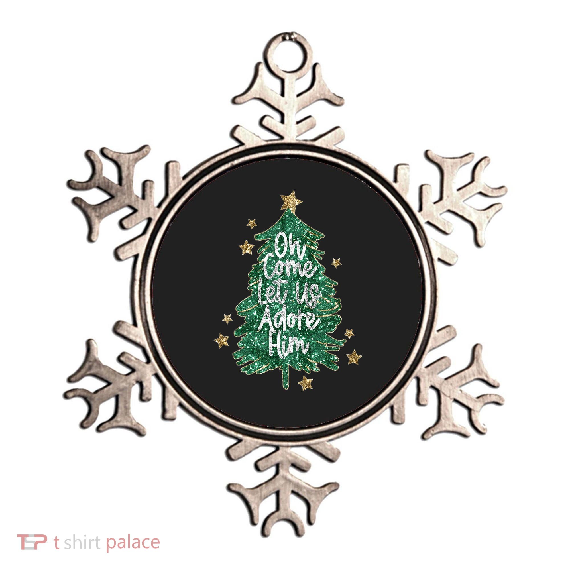 Oh Come Let Us Adore Him Christian Jesus Christmas Ornament