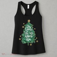 Oh Come Let Us Adore Him Christian Jesus Christmas Women's Tank Top thumb 3