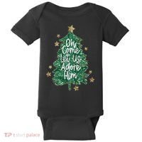 Oh Come Let Us Adore Him Christian Jesus Christmas Baby Bodysuit thumb 0