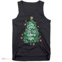 Oh Come Let Us Adore Him Christian Jesus Christmas Tank Top thumb 0