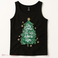 Oh Come Let Us Adore Him Christian Jesus Christmas Tank Top thumb 2