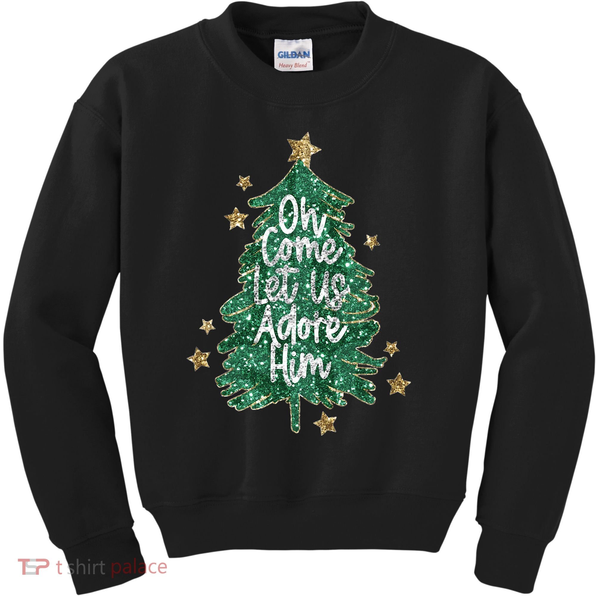 Oh Come Let Us Adore Him Christian Jesus Christmas Kids Sweatshirt