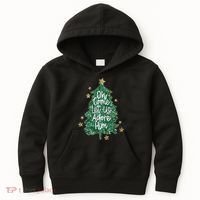 Oh Come Let Us Adore Him Christian Jesus Christmas Kids Hoodie thumb 0