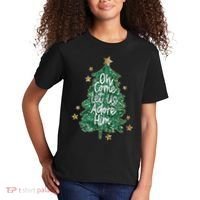 Oh Come Let Us Adore Him Christian Jesus Christmas Kids T-Shirt thumb 2