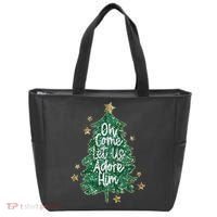 Oh Come Let Us Adore Him Christian Jesus Christmas Tote Bag thumb 0