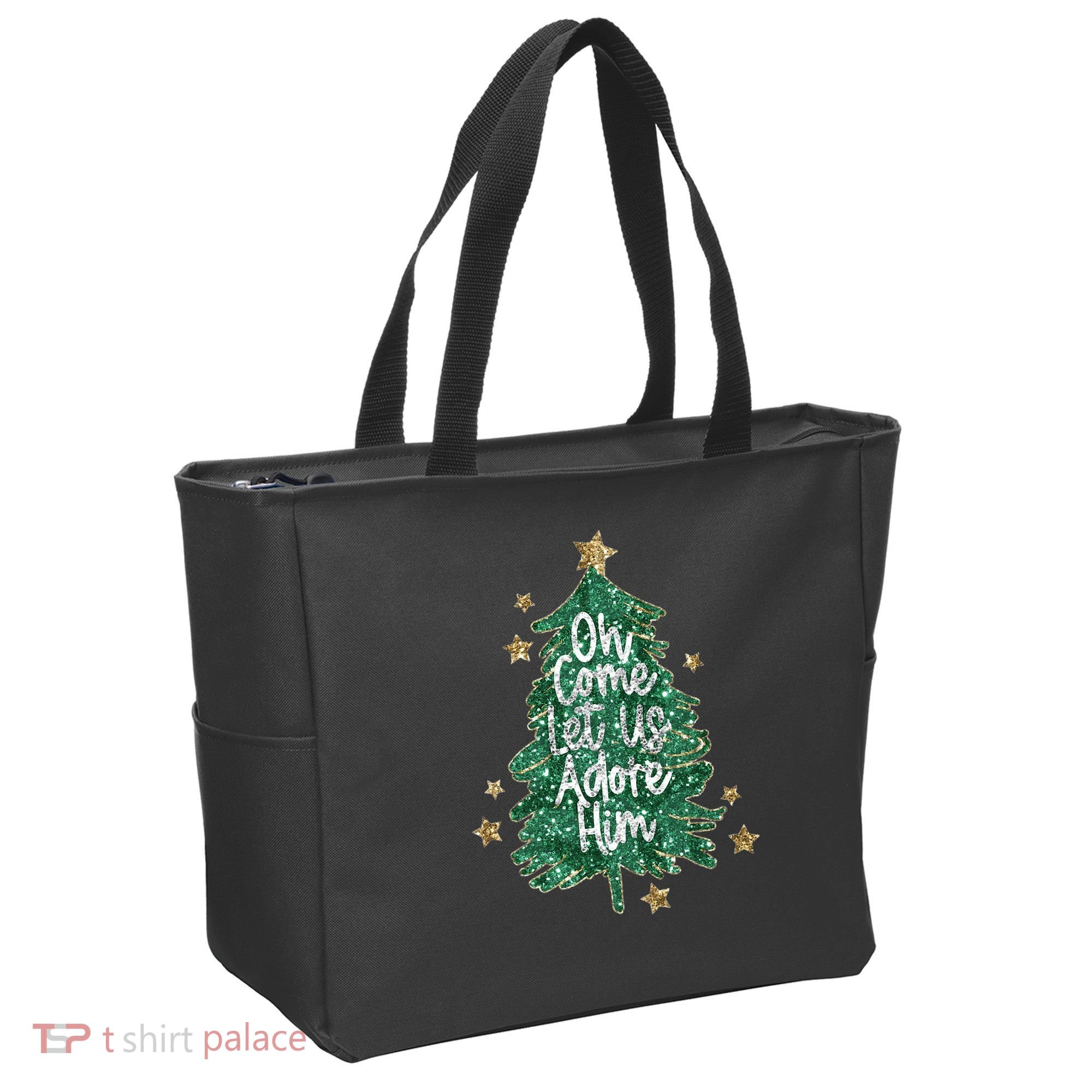 Oh Come Let Us Adore Him Christian Jesus Christmas Tote Bag