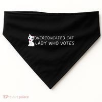 Overeducated Cat Lady Who Votes USA-Made Doggie Bandana thumb 0